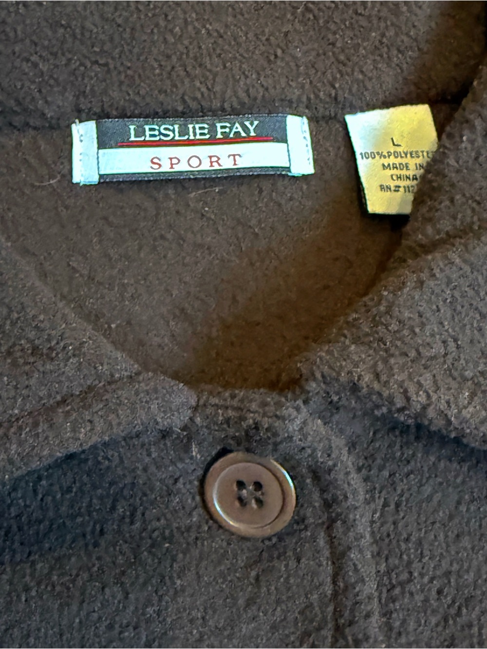 Leslie Fay Dark Brown Pea Coat with Yellow & Cream Leaf Appliqués - Picture 4 of 10